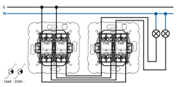 21202:Dvojit prepna striedav s orientanou LED rad.6+6 (5b)