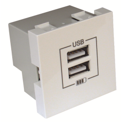 45439_SBR: Dvojit USB nabjaka, 2-moduly, biela, DO VYPREDANIA ZSOB