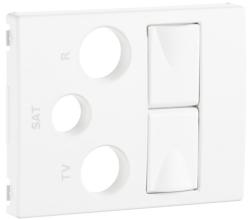 70773 TBR:Kryt zsuvky R-TV-SAT 2xRJ45 Cat.6, biela